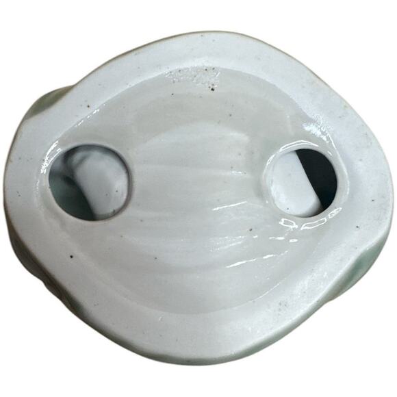 Chinese Craftsmen Art Deco Modern Sage Brown Trinket Dish Koi Carp Fishes - Picture 3 of 4